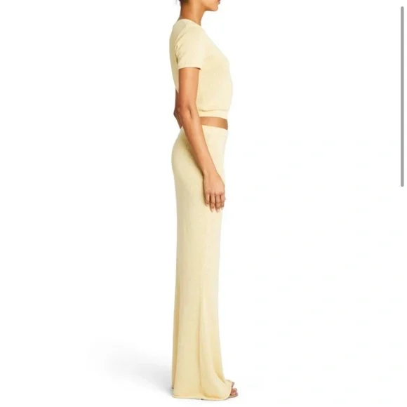 SER.O.YA Kora Knit Maxi Skirt & Top Two-Piece Set in Butter Yellow - Picture 3 of 4